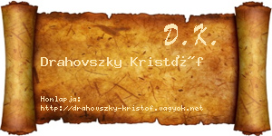 Drahovszky Kristóf névjegykártya