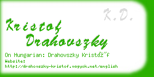 kristof drahovszky business card